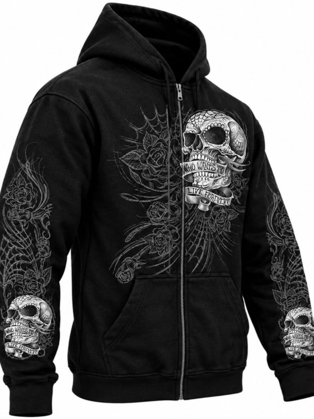 Hot Leathers Men's Sweet Demise Zip Up Hooded Sweat Shirt